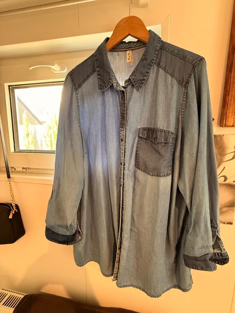 Spijkerblouse dames maat 52 - Miss Etam, Ophalen of Verzenden, Gedragen, Maat 46/48 (XL) of groter, Blauw