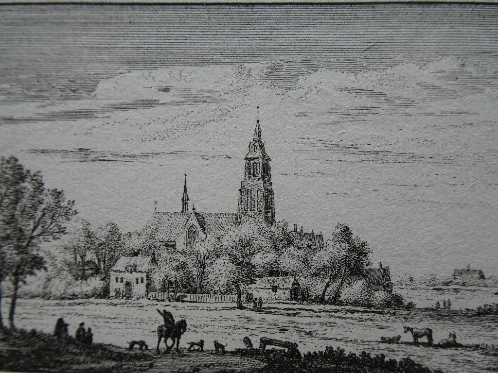 gravure Asperen Betuwe met kerk Abraham Rademaker 18e eeuw, Verzenden