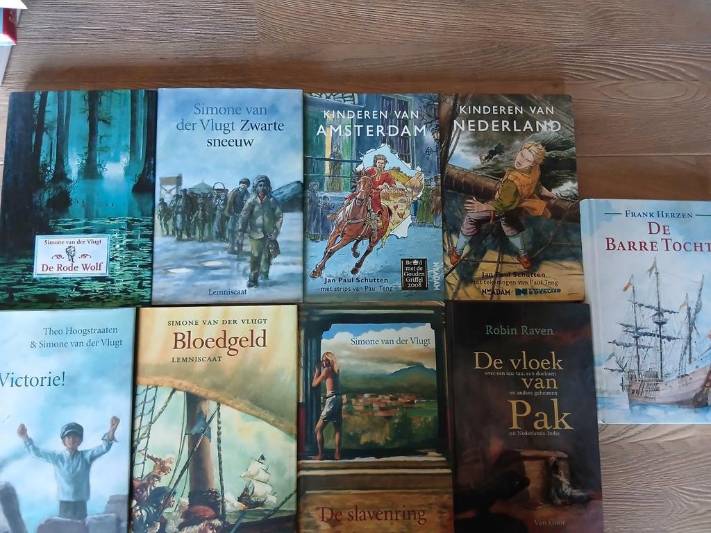 9 Verhalende geschiedenisboeken o.a. Simone v/d Vlugt,, Boeken, Ophalen of Verzenden, Nieuw, Simone van der Vlugt
