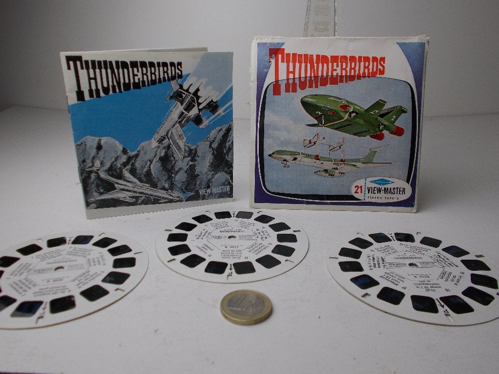1966 VIEWMASTER THUNDERBIRDS 3 REELS (Nederlands!) Zeldzaam!, Ophalen of Verzenden, Zo goed als nieuw, Tv, Gebruiksvoorwerp