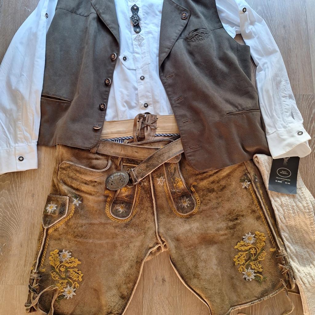 Lederhose 56 overhemd gilet kousen oktoberfeest, Ophalen, Gedragen, Maat 56/58 (XL), Country Line