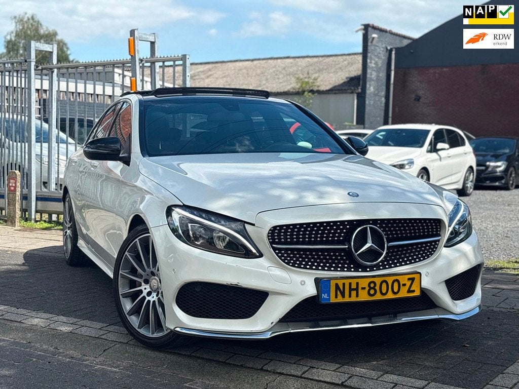 Mercedes-Benz C-klasse 180 AMG Line | Panoramadak | Burmeste, Auto's, Automaat, Wit, Bedrijf, Sedan