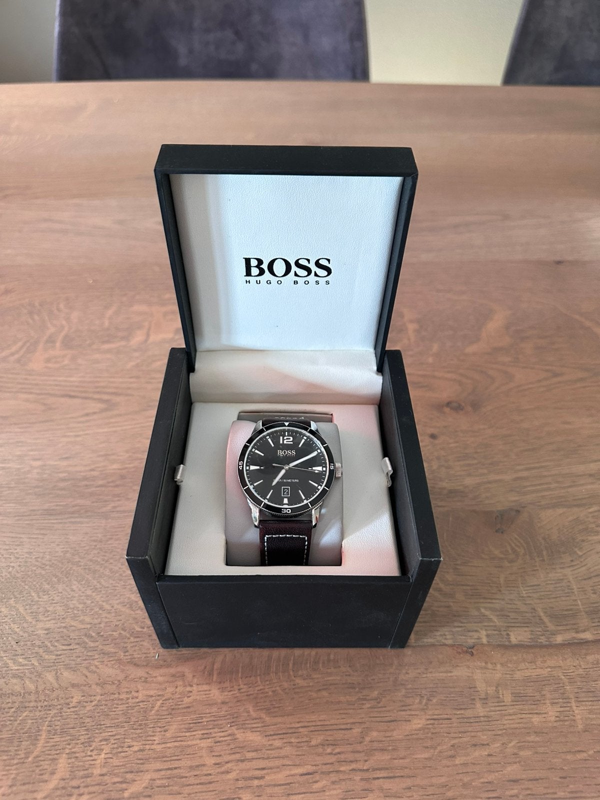 Hugo Boss horloge met doos, Overige merken, Leer, Staal, Polshorloge