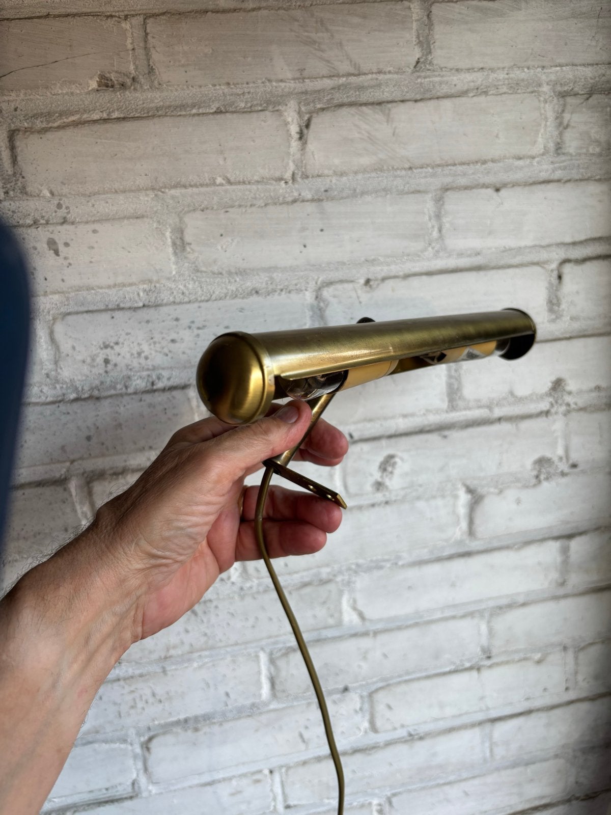 Vintage messing schilderijlamp/wandlamp, Ophalen of Verzenden