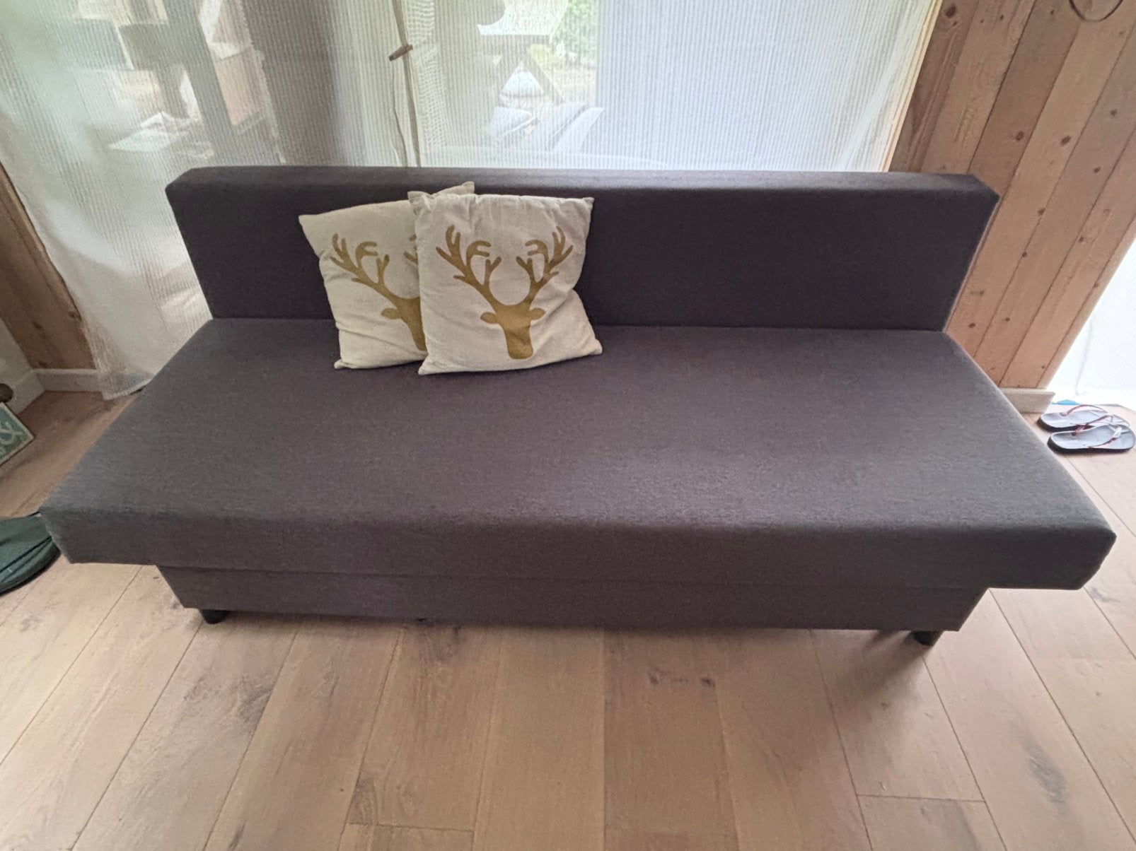 Ikea Asarum 3 bed bank grijs, Huis en Inrichting, Ophalen, Gebruikt, Tweepersoons, 140 cm