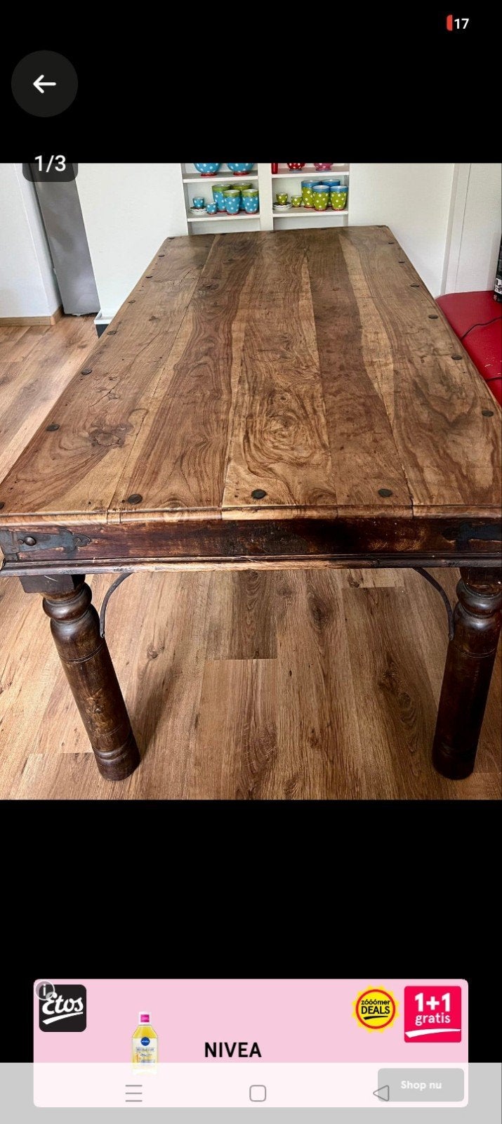 robuuste teakhouten koloniale eetkamer set, Huis en Inrichting, Ophalen, Gebruikt, Koloniaal, 4 tot 6 stoelen