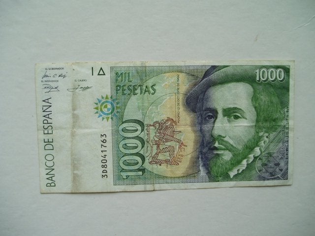 1336. Spanje, 1.000 pesetas 1992 Hernán Cortés., Postzegels en Munten, Verzenden, Overige landen, Los biljet