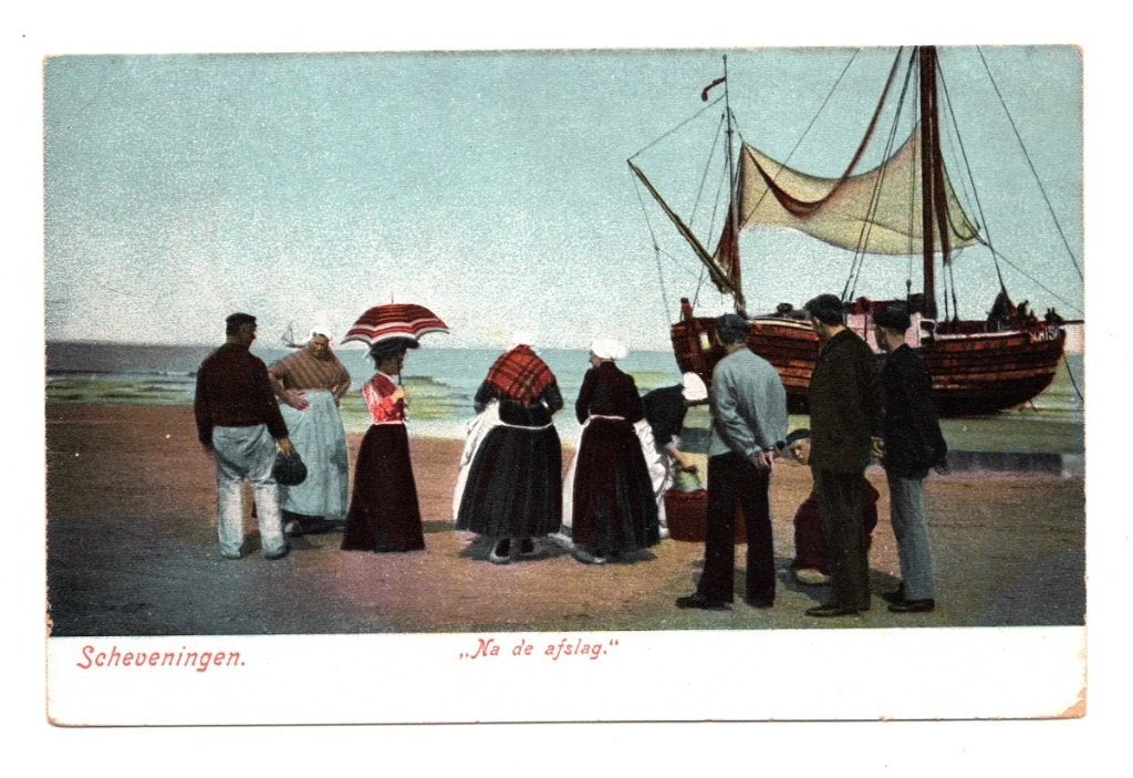 Oude Ansichtkaart Scheveningen Na De Afslag Klederdracht, Verzamelen, Ophalen of Verzenden, Voor 1920, Ongelopen, Zuid-Holland