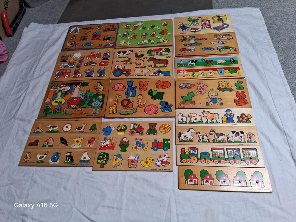 16 x nostalgische  simplex puzzels., Ophalen of Verzenden, Gebruikt