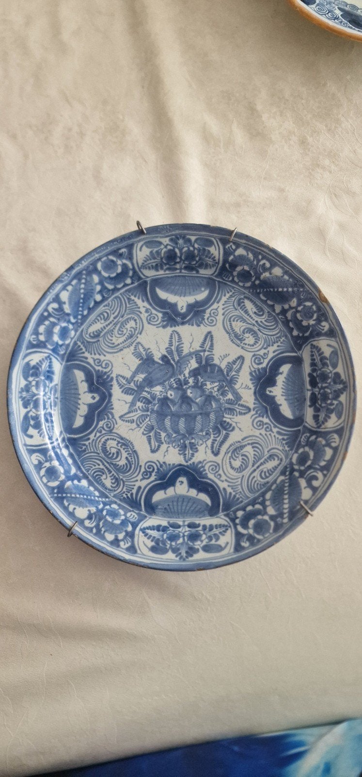 Blauw bord aardewerk, Ophalen of Verzenden