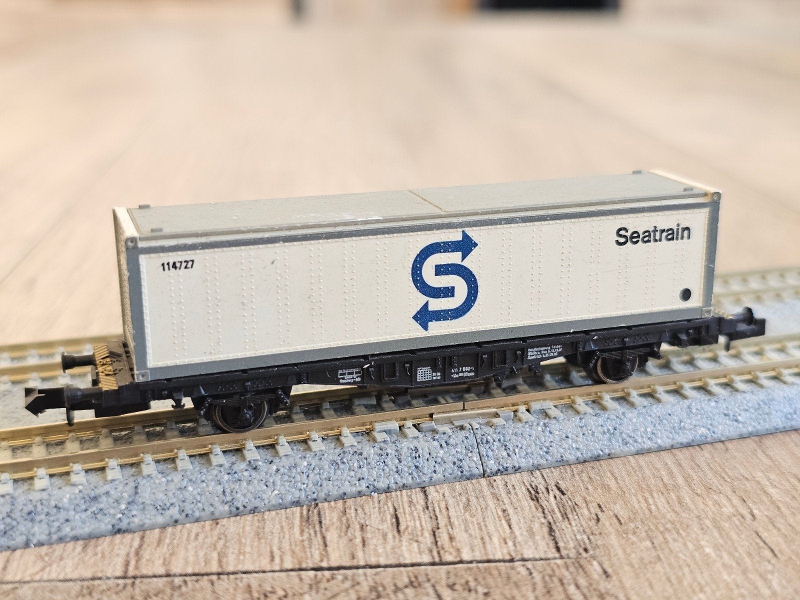 Modeltrein N spoor container wagon Seatrain, Ophalen of Verzenden, Gebruikt, Wagon