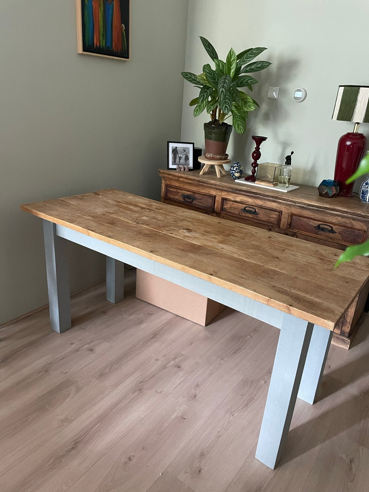 Houten eettafel van Van Dijk en Co Amsterdam (170x70cm), Ophalen, Gebruikt, 50 tot 100 cm, 150 tot 200 cm