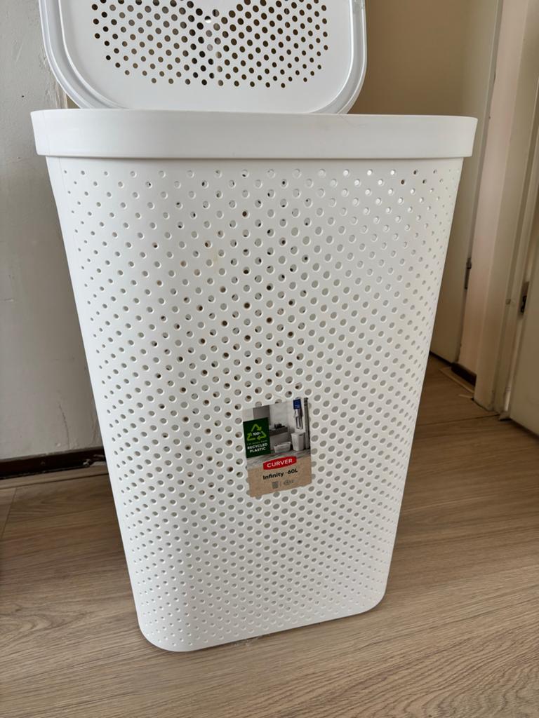 Curver Wasmand Infinity 60L Wit - Gerecycled Plastic, Ophalen, Nieuw, Kunststof, Modern