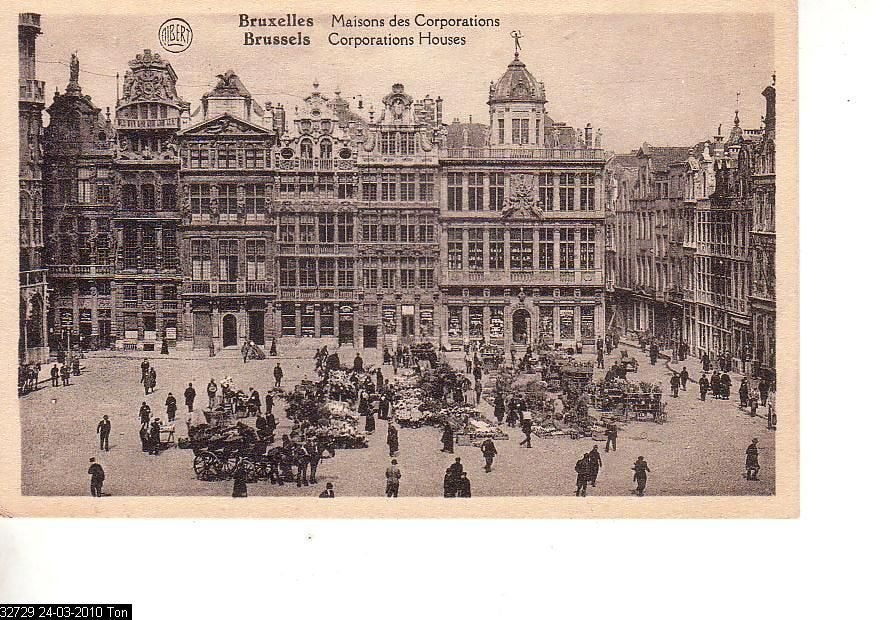 Ansichtkaart 	Brussel	Grote Markt	Gildehuizen, Verzamelen, Verzenden, 1920 tot 1940, Gelopen, Brussel (Gewest)