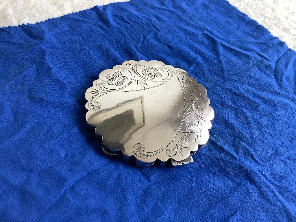 Grote zilveren poederdoos, ø 9,5 cm., Ophalen, Zilver