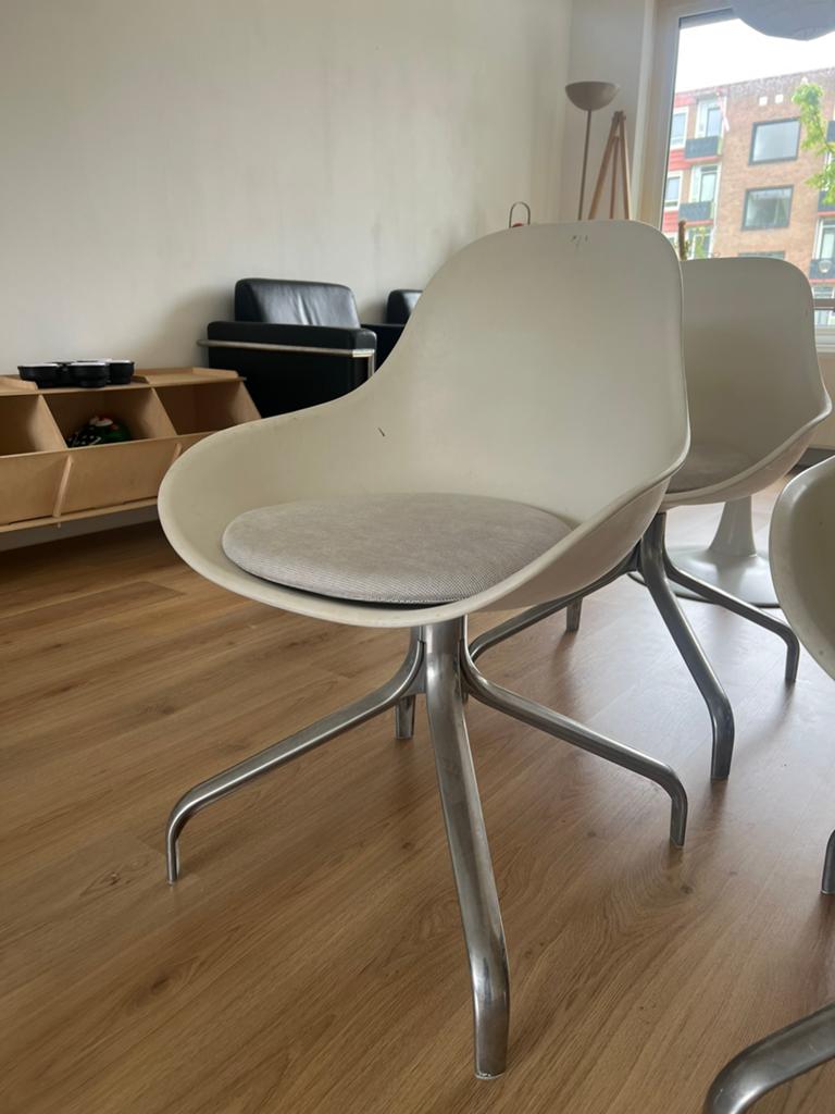 Neo-vintage Ikea Jakob door Chris Martin eetkamerstoelen., Ophalen, Zo goed als nieuw, Wit, Vier