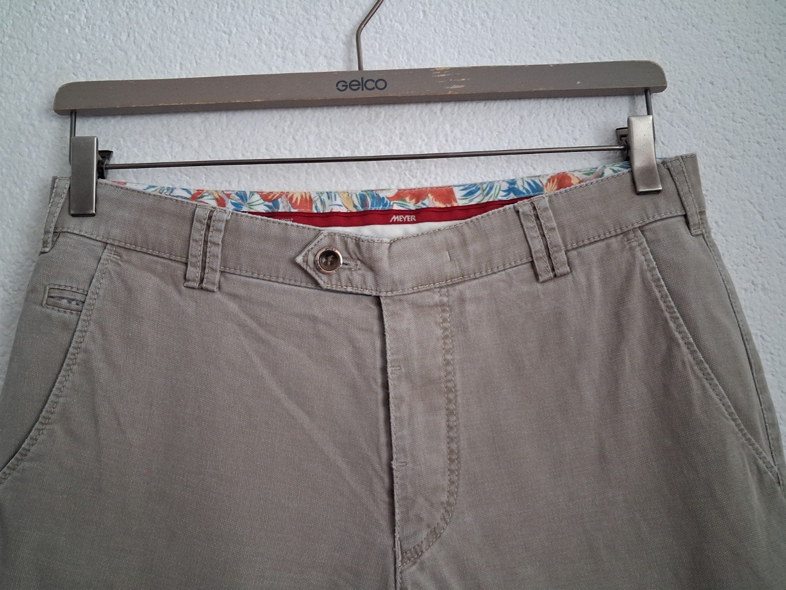 Meyer Bonn Chino Broek Maat 48 Beige, Maat 48/50 (M), Beige, Meyer, Ophalen of Verzenden