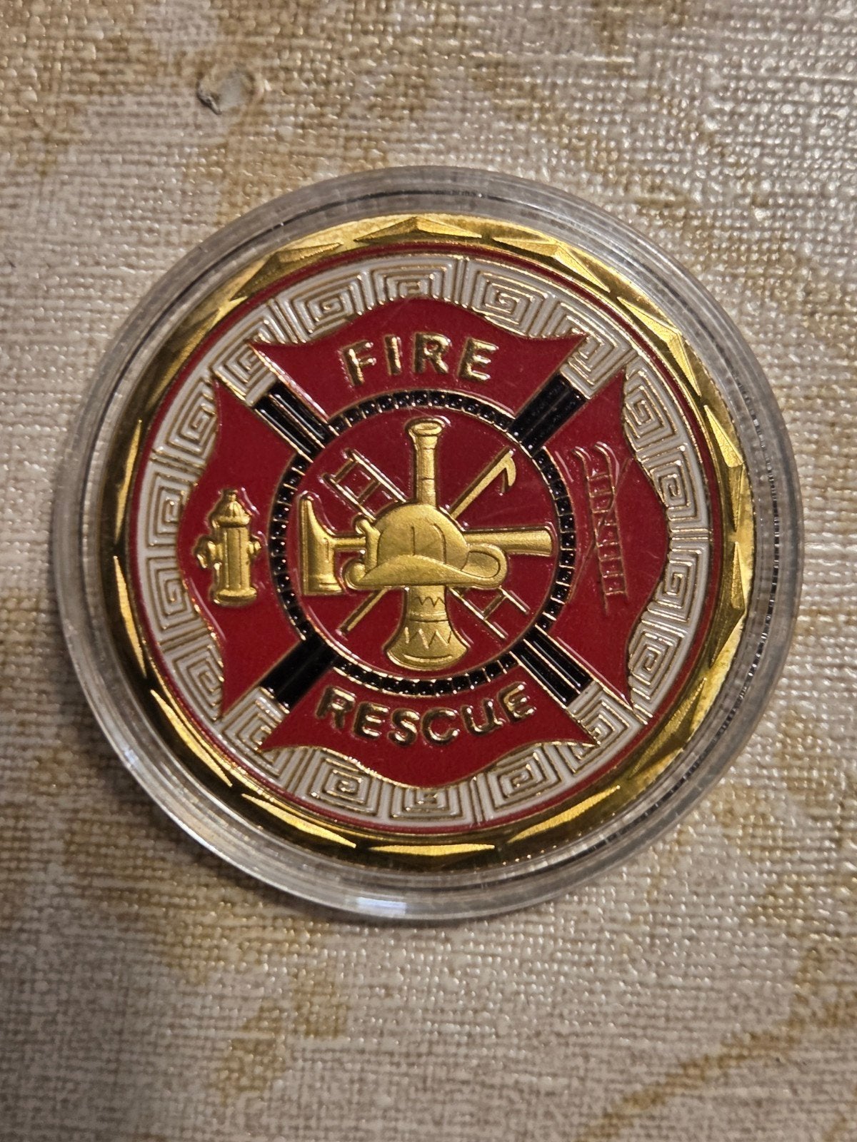 Fire Rescue Challenge Coin - Amerikaanse Vlag, Ophalen of Verzenden
