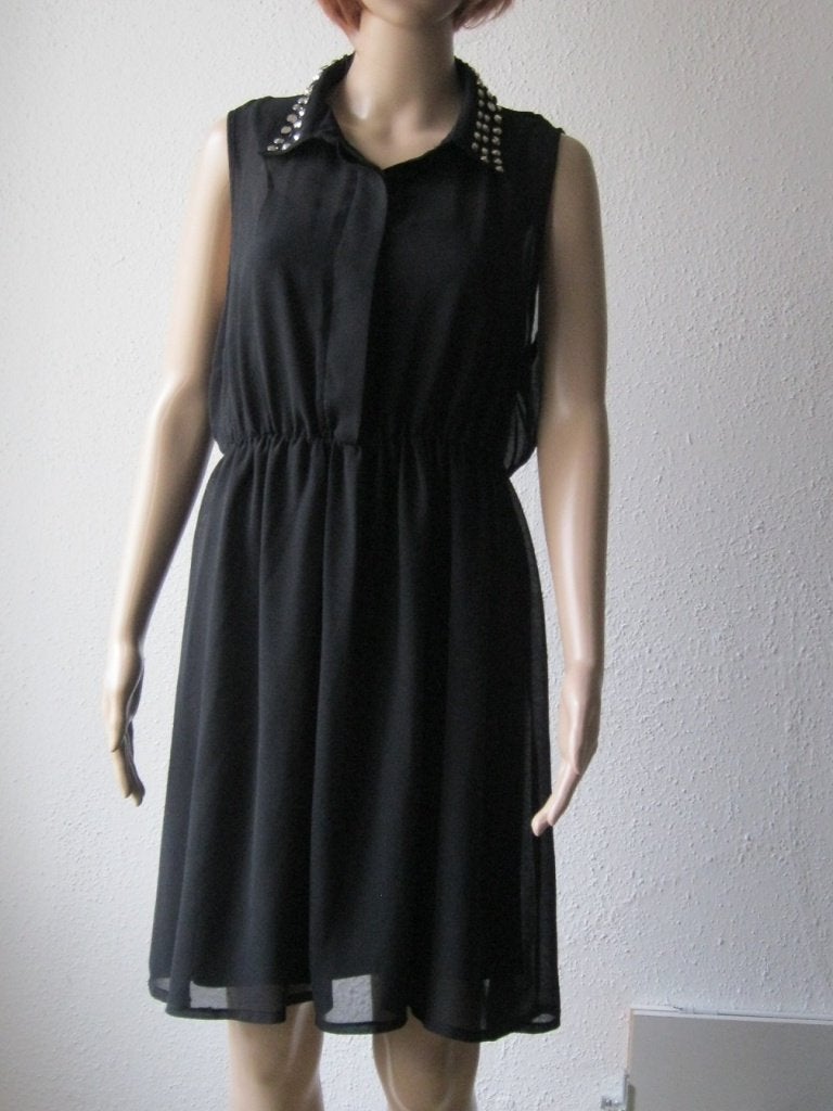 maat L, 1 nieuwe Amy&Ivy jurk met studs, ruglengte 95 cm., Zwart, Maat 42/44 (L), Nieuw, Ophalen of Verzenden