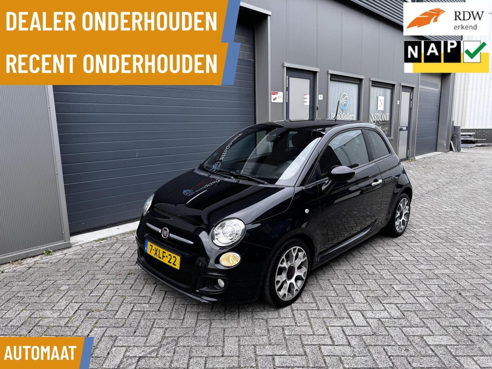 Fiat 500 0.9 TwinAir Turbo 500S|Automaat|Airco|Dealer Ond., Zwart, Origineel Nederlands, Bedrijf, 26 km/l