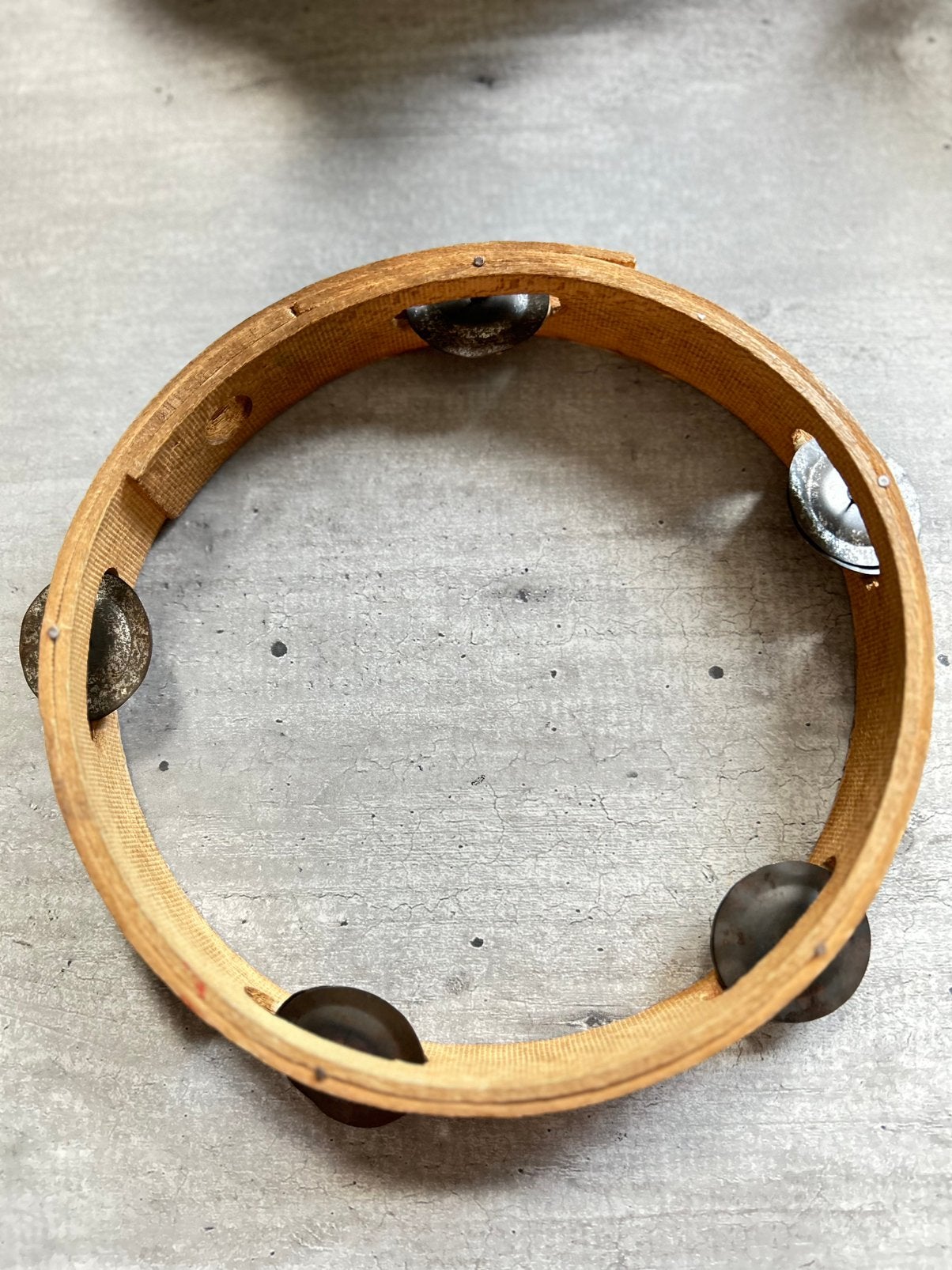 Antieke houten tamboerijn, 20 cm, Gebruikt, Overige soorten, Ophalen of Verzenden, X