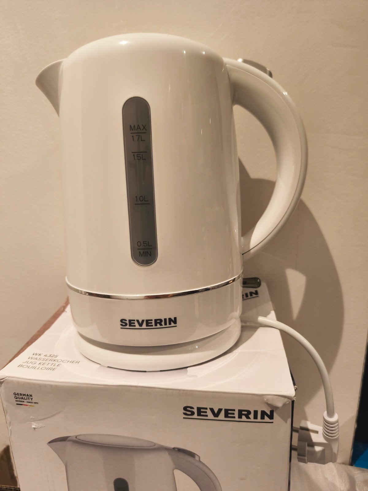 Severin waterkoker, 1 tot 2 liter, Ophalen of Verzenden, Nieuw, Draadloos