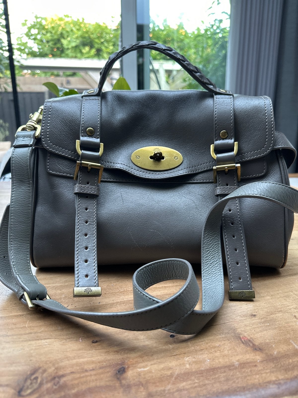 Mulberry Alexa Handtas Grijs Leer, Ophalen of Verzenden, Gebruikt, Grijs, Handtas