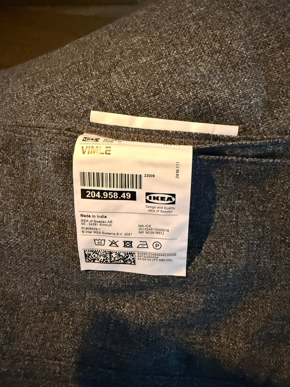 IKEA VIMLE 2-zits slaapbankmodule Gunnared middengrijs, Ophalen of Verzenden, Overige maten, Grijs, Nieuw