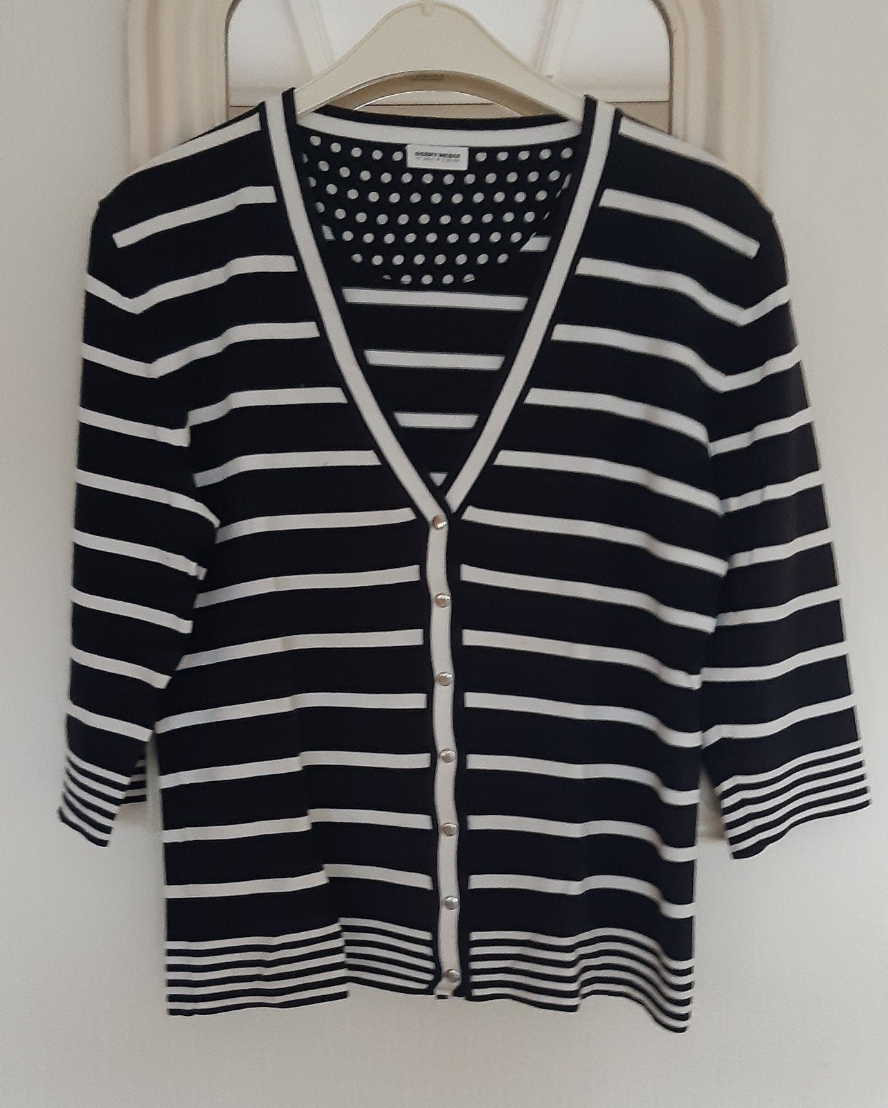Gerry Weber Edition Maat 40  Vest Donkerblauw/Wit, Ophalen of Verzenden, Zo goed als nieuw, Maat 38/40 (M), Blauw