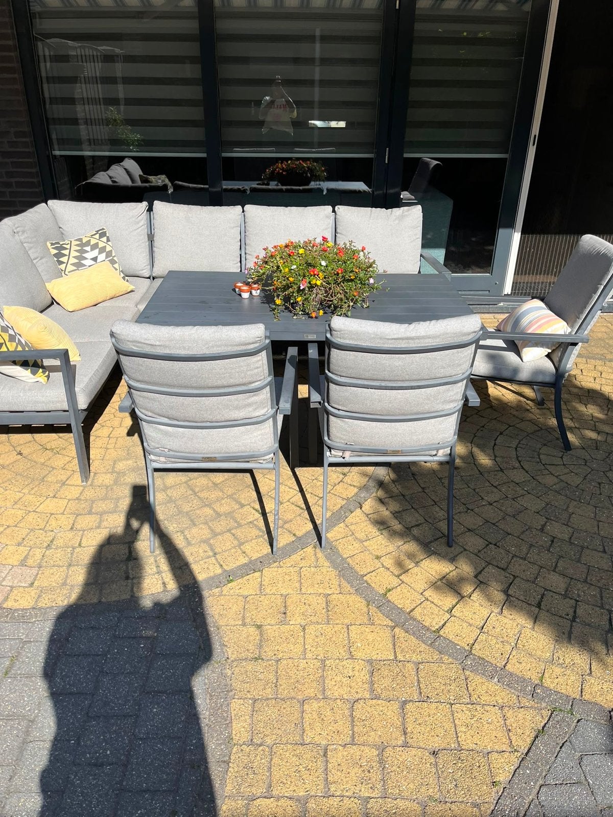 Prachtige loungeset voor 10 personen met kussens, Tuin en Terras, Tuinsets en Loungesets, Ophalen, Meer dan 8 zitplaatsen, Aluminium