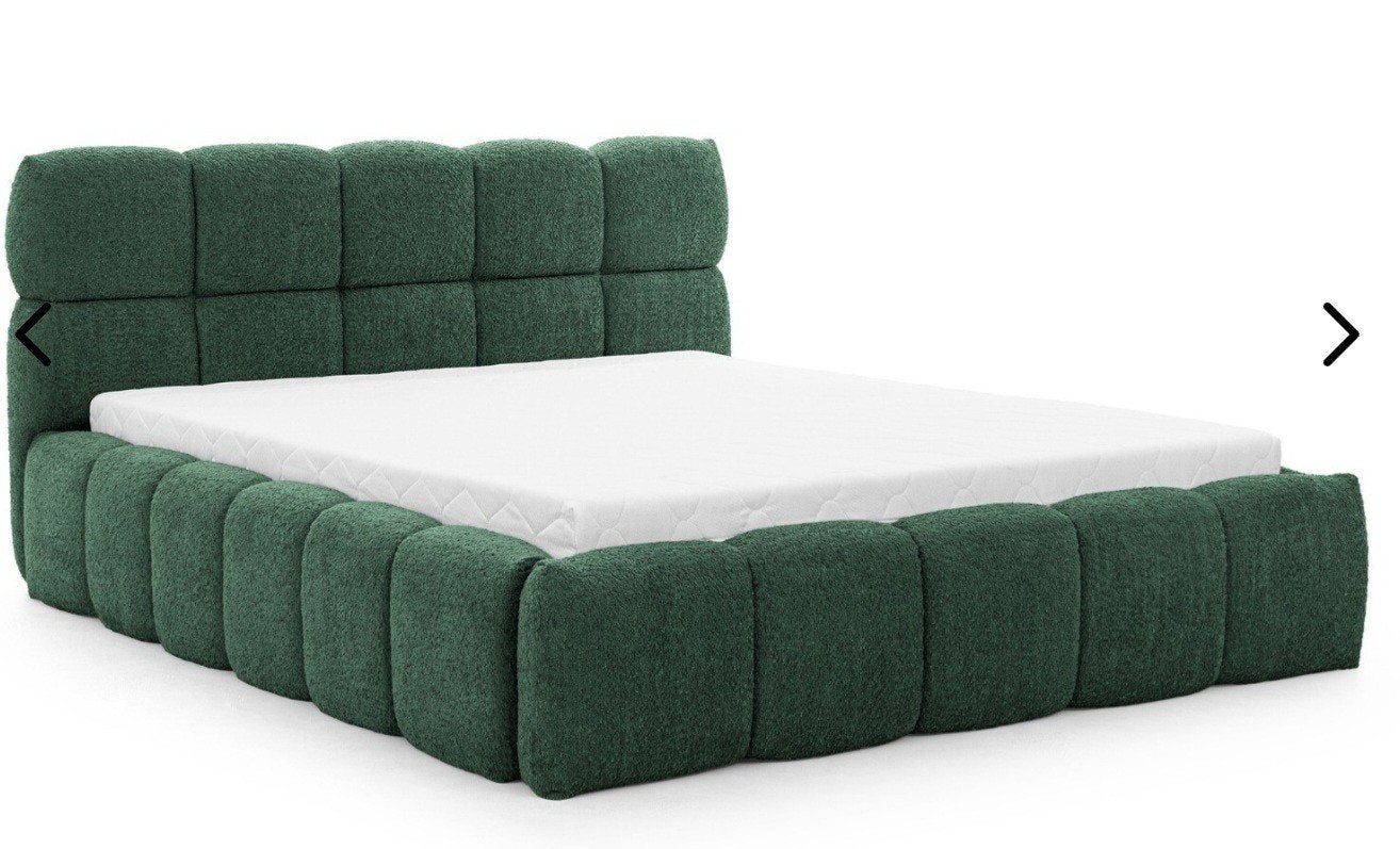 Bed met Opbergruimte RENO, 160 x 200 cm, Coral Groen, Matras, Ophalen, Overige maten, Overige maten, Groen