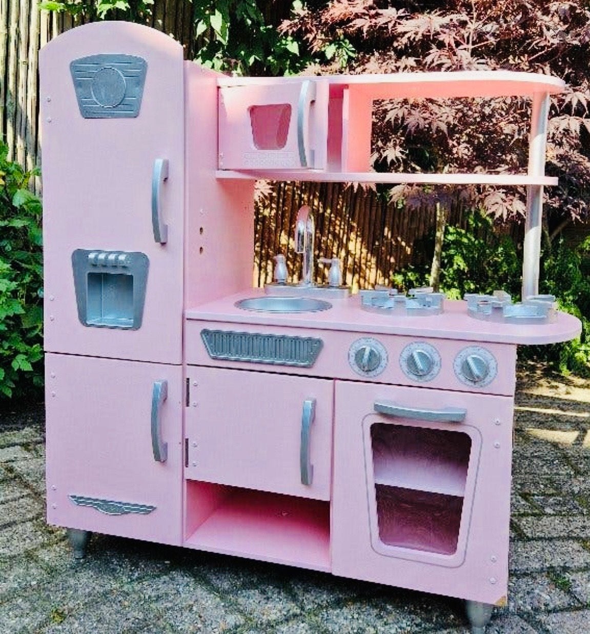 Kidkraft Roze houten speelkeuken met koelkast en oven, Ophalen, Gebruikt, Hout, Speelkeuken