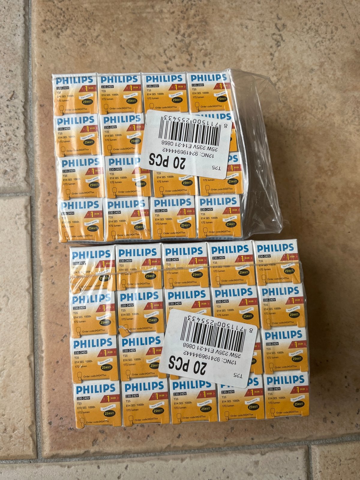 Philips E14 25W Soft deco Gloeilampen (36 stuks), Ophalen of Verzenden, Nieuw, E14 (klein), Philips