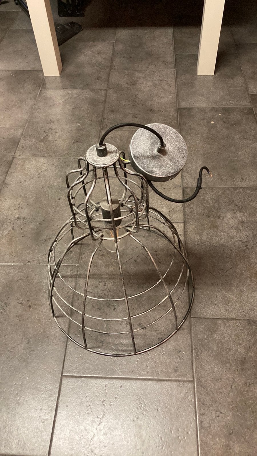 Industriele grijze hanglamp, Ophalen, Zo goed als nieuw