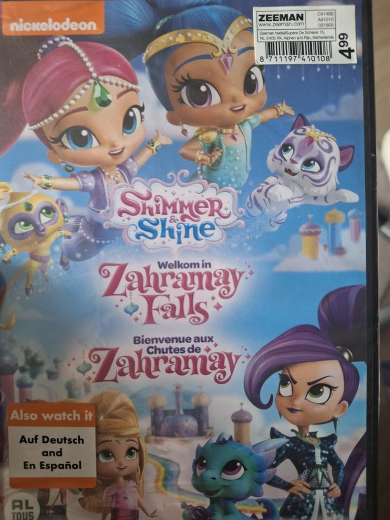 Shimmer & Shine: Welkom in Zahramay Falls DVD, Avontuur, Gebruikt, Alle leeftijden, Ophalen of Verzenden
