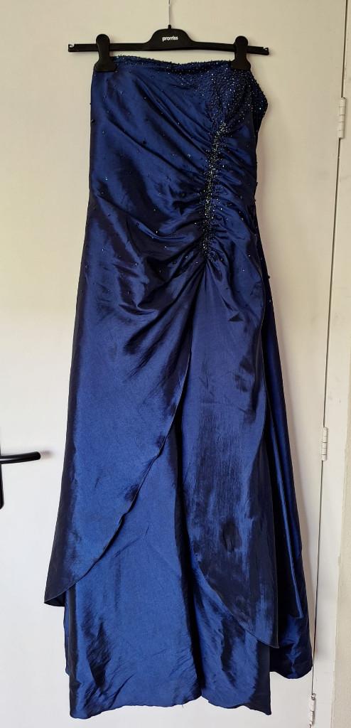 Galajurk donkerblauw, Ophalen, Zo goed als nieuw, Blauw, Onder de knie
