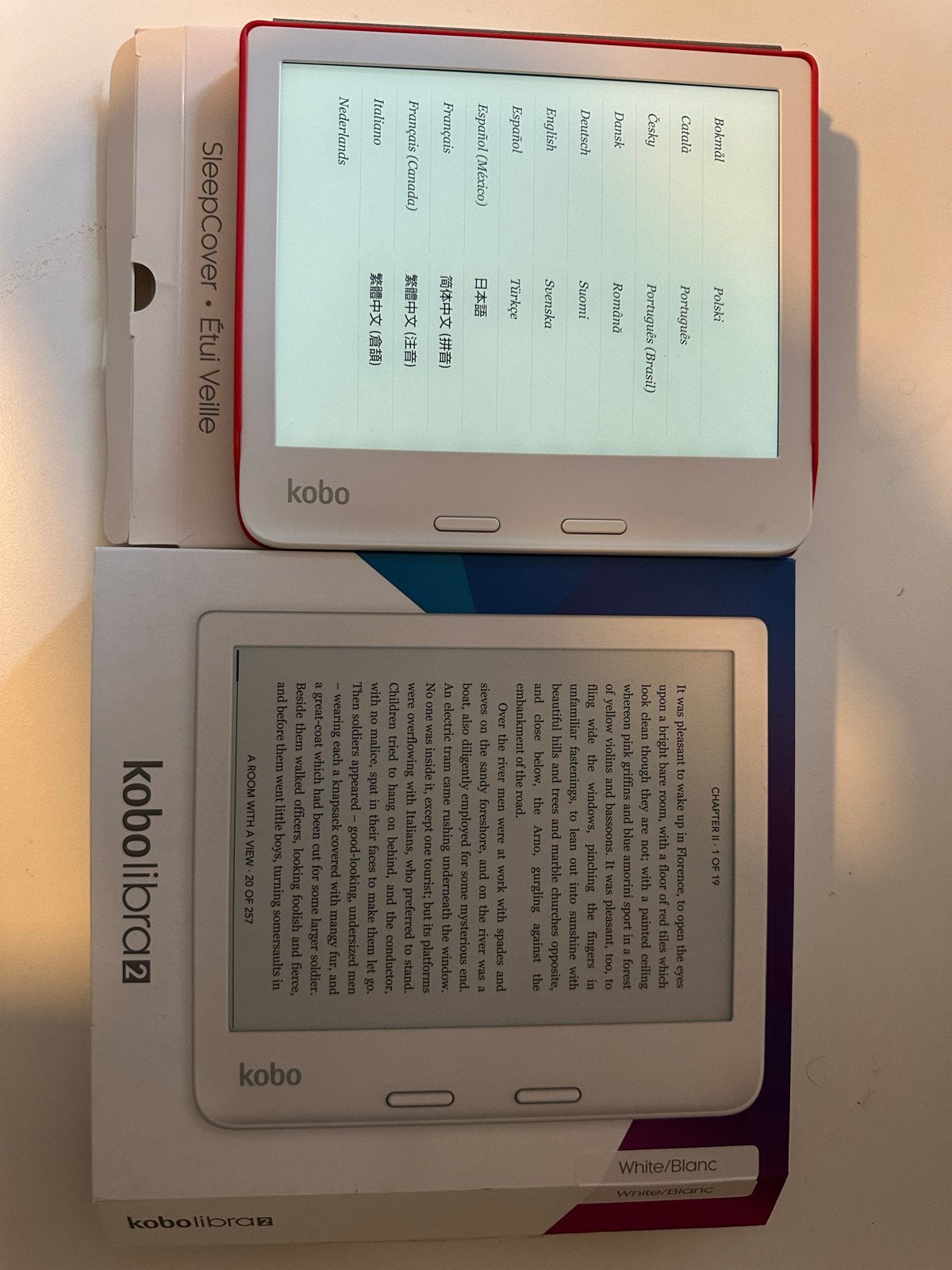 Kobo Libra 2 e-reader met SleepCover ZGAN, Computers en Software, Bluetooth, Ophalen of Verzenden, Zo goed als nieuw, 7 inch