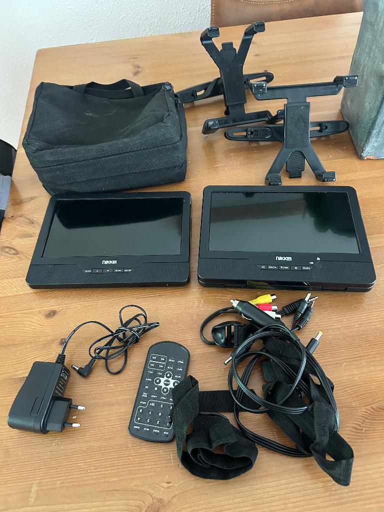 Draagbare Auto DVD speler en 2 LCD-Schermen 9 inch, Ophalen of Verzenden, Gebruikt, Dvd-speler, Overige merken