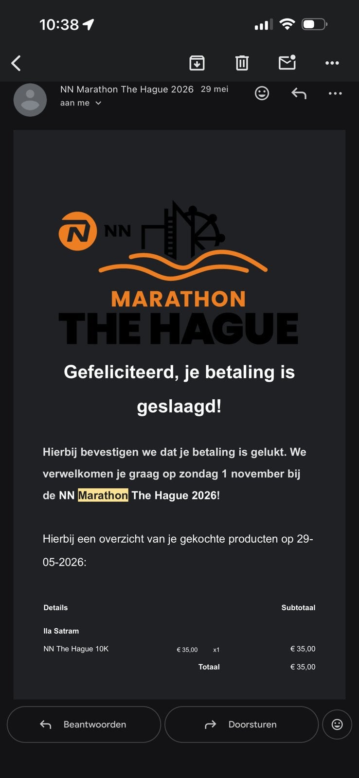 Marathon Den Haag 10km, Eén persoon