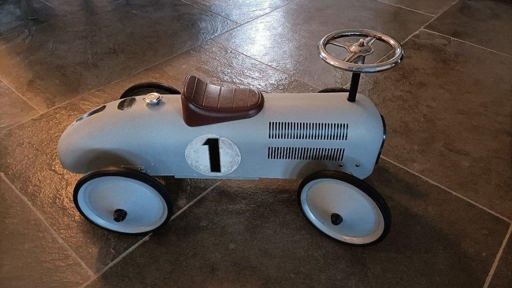retro roller loopauto Jean zilvergrijs, Ophalen, Gebruikt, Loopvoertuig
