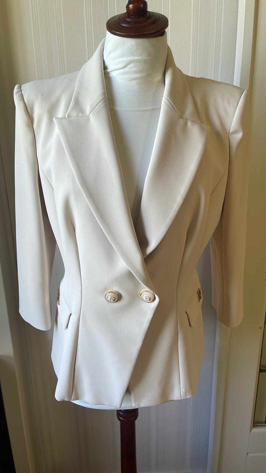 Elisabetta Franchi kolbert jasje it48 ca 40/42, 1xgedragen, Ophalen of Verzenden, Nieuw, Beige, Jasje