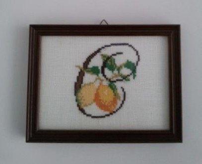 LETTER C VERJAARDAG MOEDERDAG 14 x 19 WANDDECO CITROENEN, Ophalen of Verzenden, Nieuw, Handborduren, Overige typen