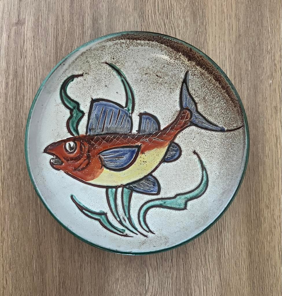 Vintage Vallauris bord keramiek jaren zestig, Ophalen of Verzenden