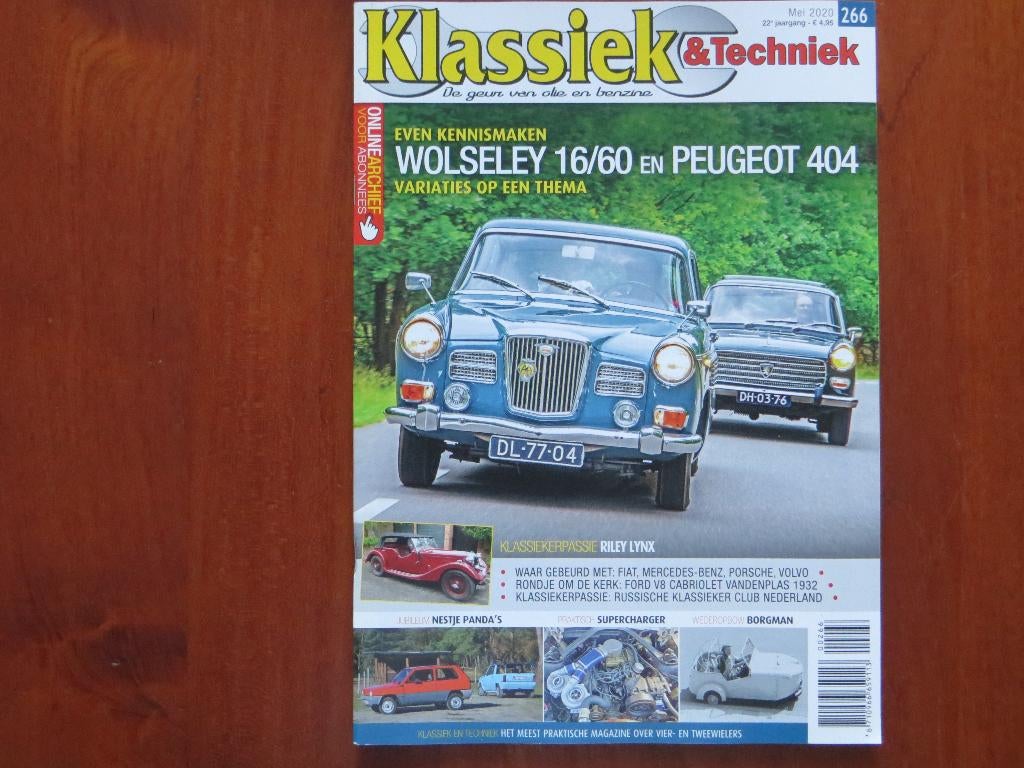 Klassiek & Techniek 266 Wolseley 16/60, Peugeot 404, Borgman, Ophalen of Verzenden, Nieuw, Peugeot