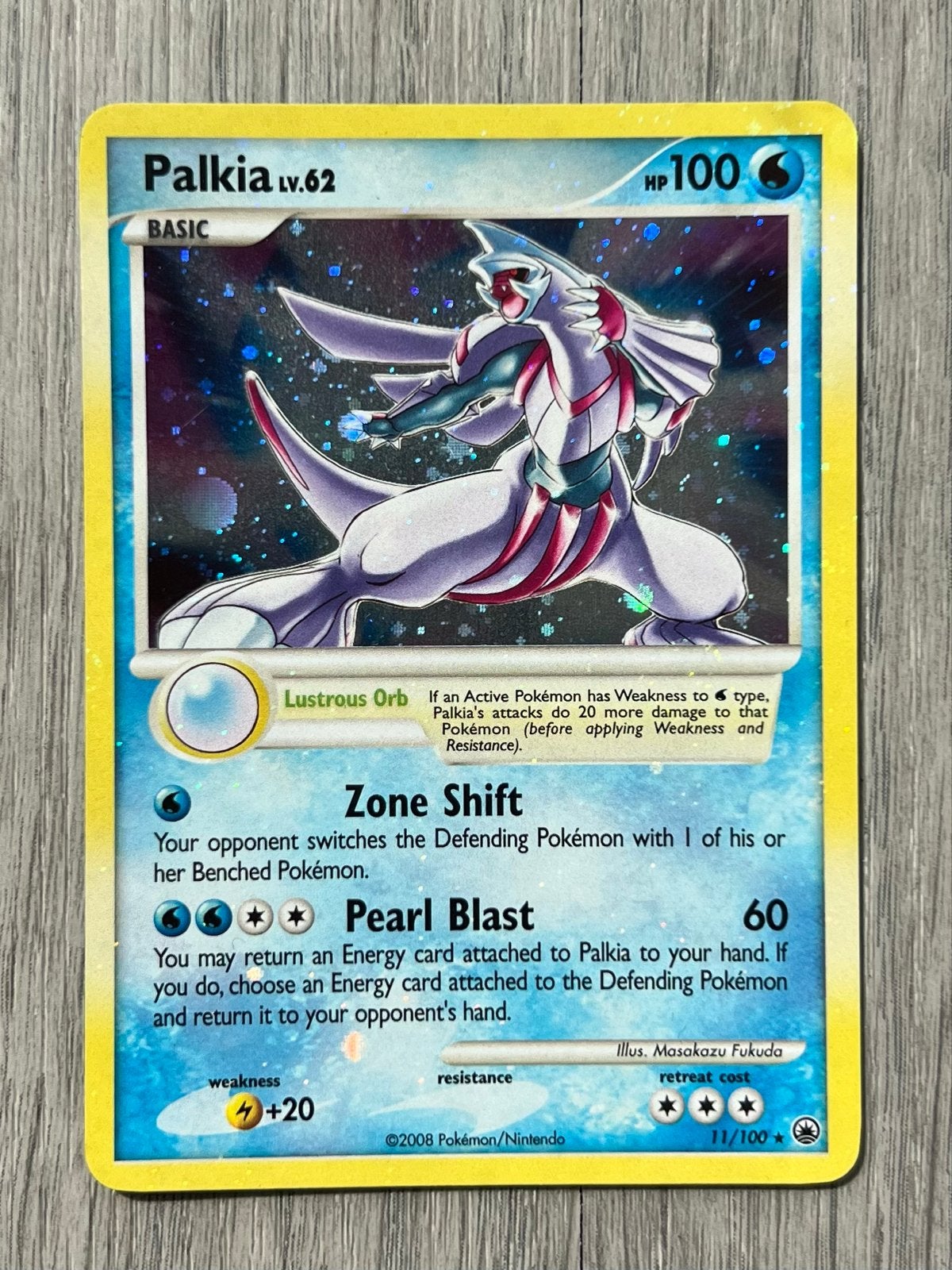 Palkia LV.62 Pokémon Kaart - Holo Foil - Zo goed als nieuw, Ophalen of Verzenden, Zo goed als nieuw, Losse kaart, Foil