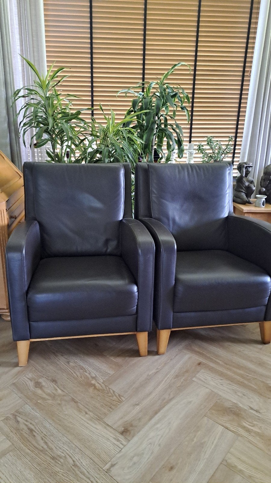 Fauteuils, Huis en Inrichting, Fauteuils, Ophalen, Minder dan 75 cm, Leer, Zo goed als nieuw
