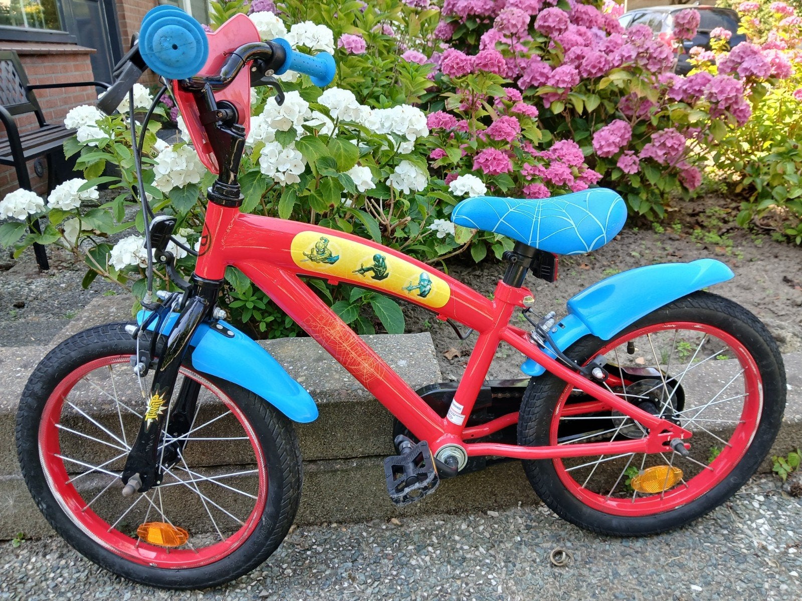 Nette spiderman kinderfiets, Ophalen of Verzenden, Minder dan 16 inch, Zijwieltjes