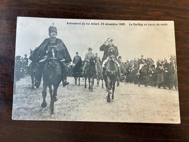 Postkaart koning Albert I der Belgen, Ophalen of Verzenden, Gebruikt, Buitenland, Kaart, Foto of Prent