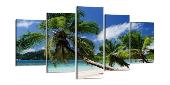 Nieuw * 5 Luik van Canvas * Palmboom Strand 200x100cm, Ophalen of Verzenden