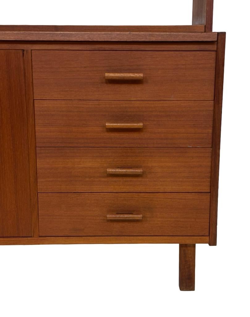 Vintage Wandmeubel Boekenkast Zweden Teak Design, Gebruikt, Met deur(en), Vintage, Vintage